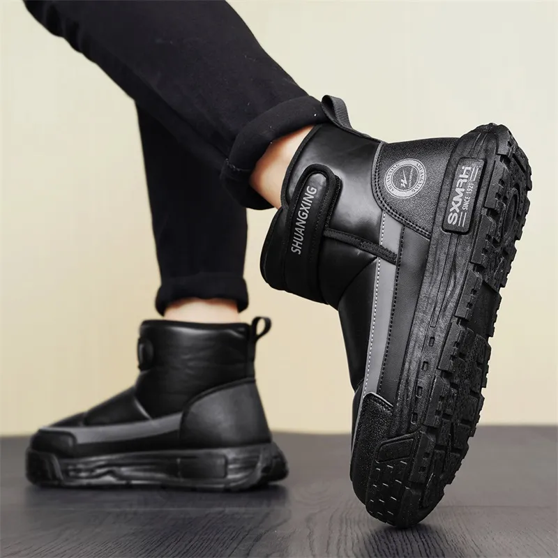 Binary Short Mid Calf Snow Boots Men's Black-6