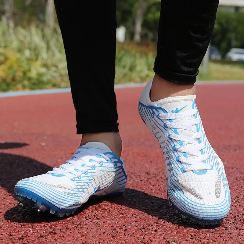 Binary Cushioned Anti-Slip Wear-Resistant Breathable Lightweight Running Shoes Unisex White Blue-13