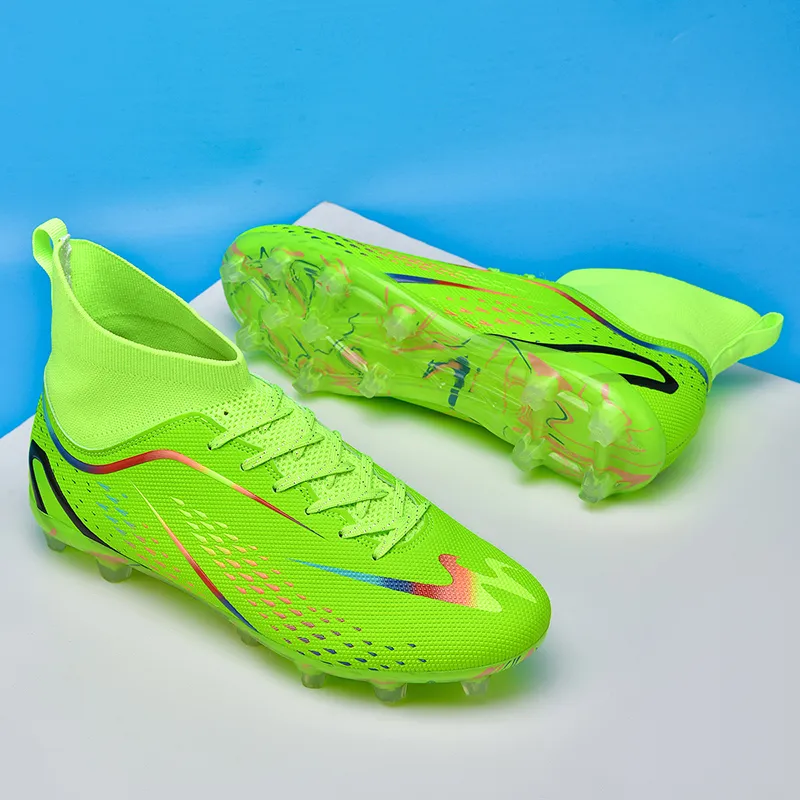 Binary FG Firm Ground Cushioning Abrasion Resistant Lightweight Slip Resistant Soccer Shoes Unisex Neon Green-3