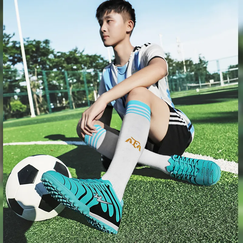 Binary TF Rubber Broken Studs Soccer Shoes Unisex Aqua-6