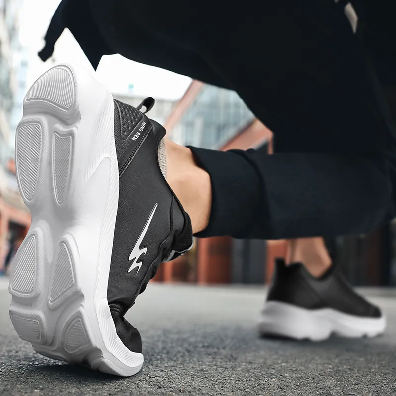 Binary Lightweight Rebound Low Top Casual Shoes Men's Black White-7