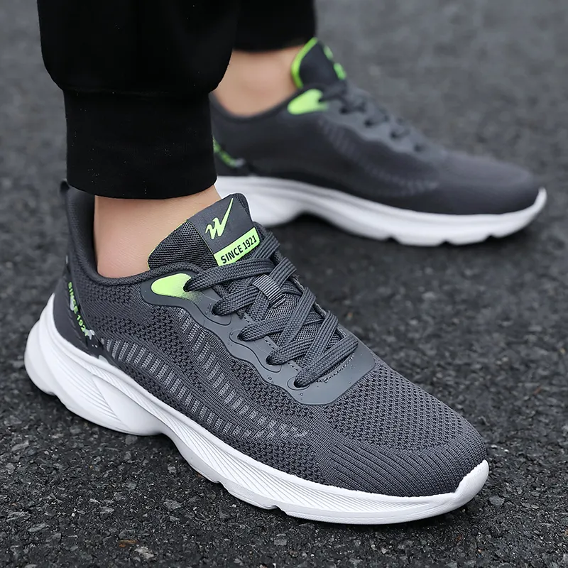 Binary Cushioning Anti-Slip Wear-Resistant Breathable Lightweight Rebound Low-Top Running Shoes Men's Dark Gray-5