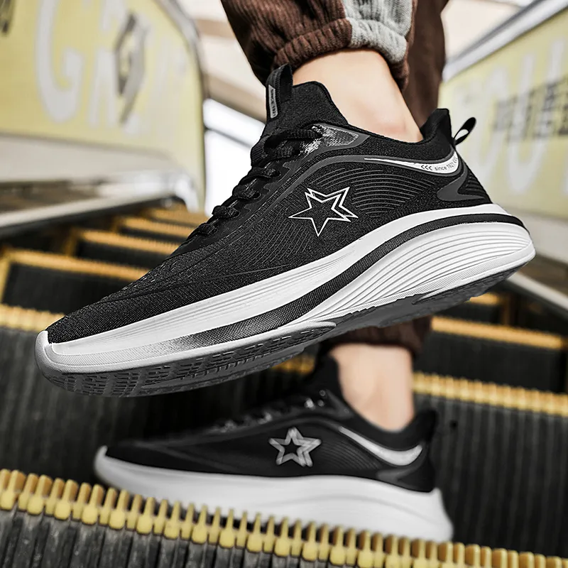 Binary Low Top Running Shoes Men's Black-7