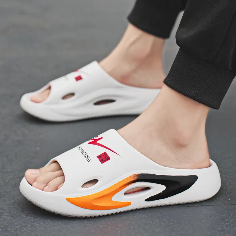 Binary Slide Slippers Men Orange-10