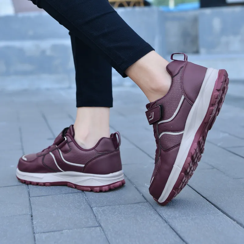 Binary Low Top Casual Shoes Women's Burgundy-8