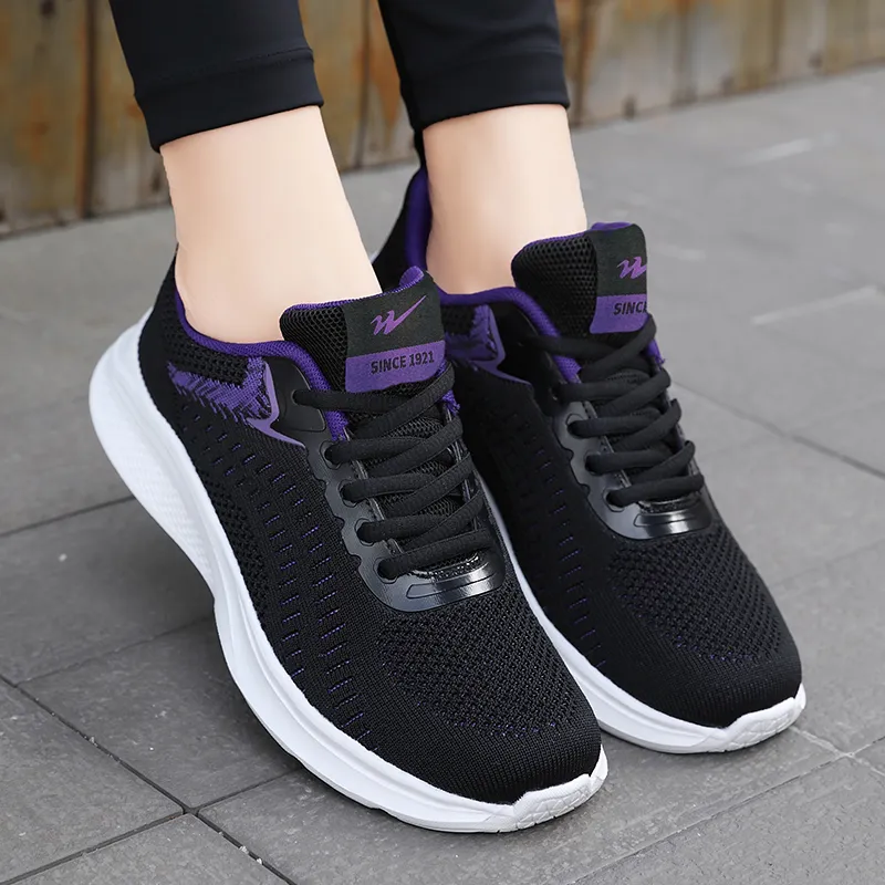 Binary Shock Absorbing, Non Slip, Wear Resistant, Breathable And Lightweight Low Top Running Shoes Women's Black Purple-5
