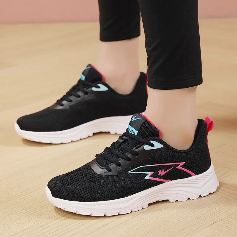 Binary Low Top Casual Shoes Women's Black Rose Red-3
