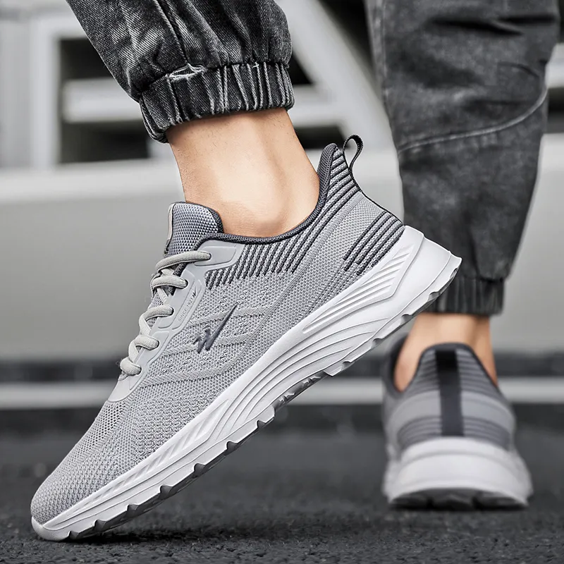 Binary Low Top Running Shoes Men's Light Gray-5