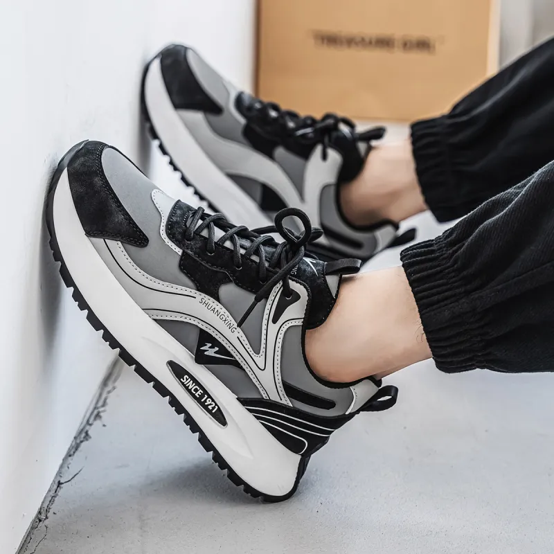 Binary Low-Top Running Shoes Men's Black Gray-7