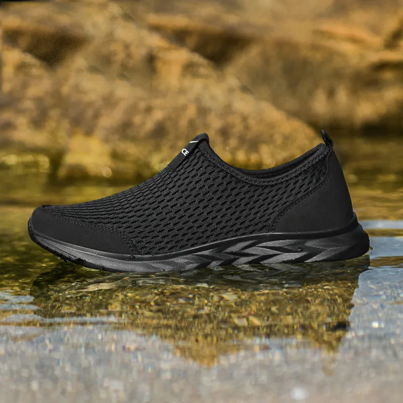 Binary Cushioning Rebound Lightweight Breathable Slip Resistant Low Top Casual Shoes Men's Black Warrior-4