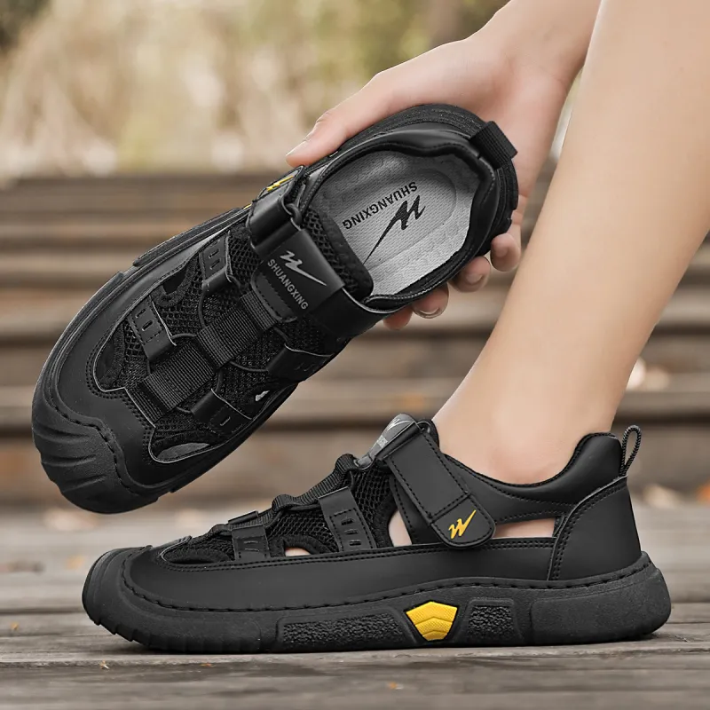 Binary Slip Resistant, Abrasion Resistant, Waterproof, And Breathable Lightweight Low Top Casual Shoes Men's Black-7