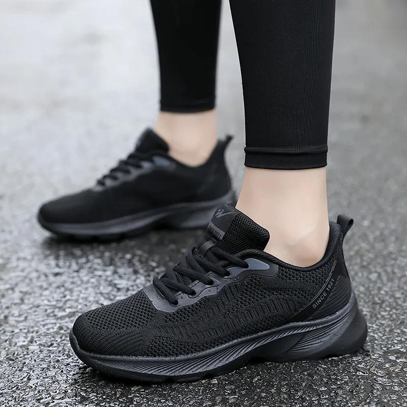 Binary Low Top Running Shoes Women's All Black-2