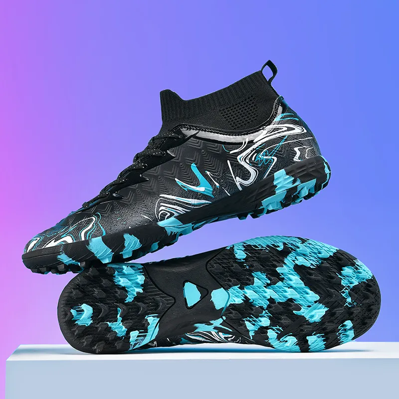 Binary TF Turf Abrasion Resistant Lightweight Slip Resistant Soccer Shoes Unisex Black Moon White-3