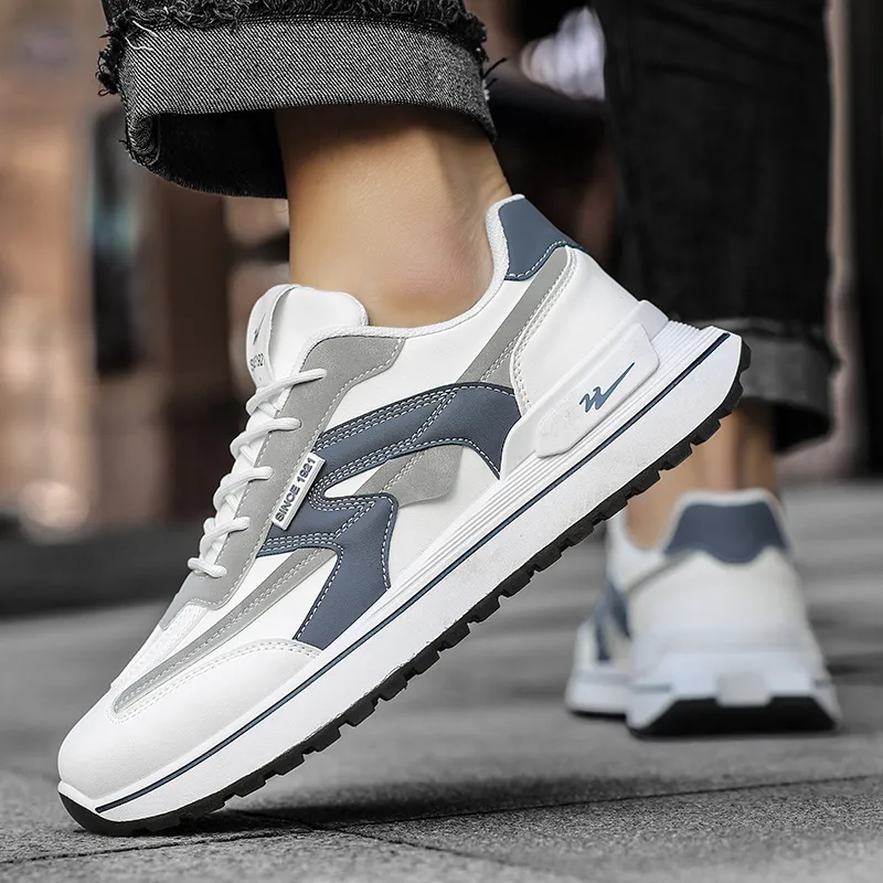 Binary Casual Shoes Men Low Top Dark Blue/Gray-4