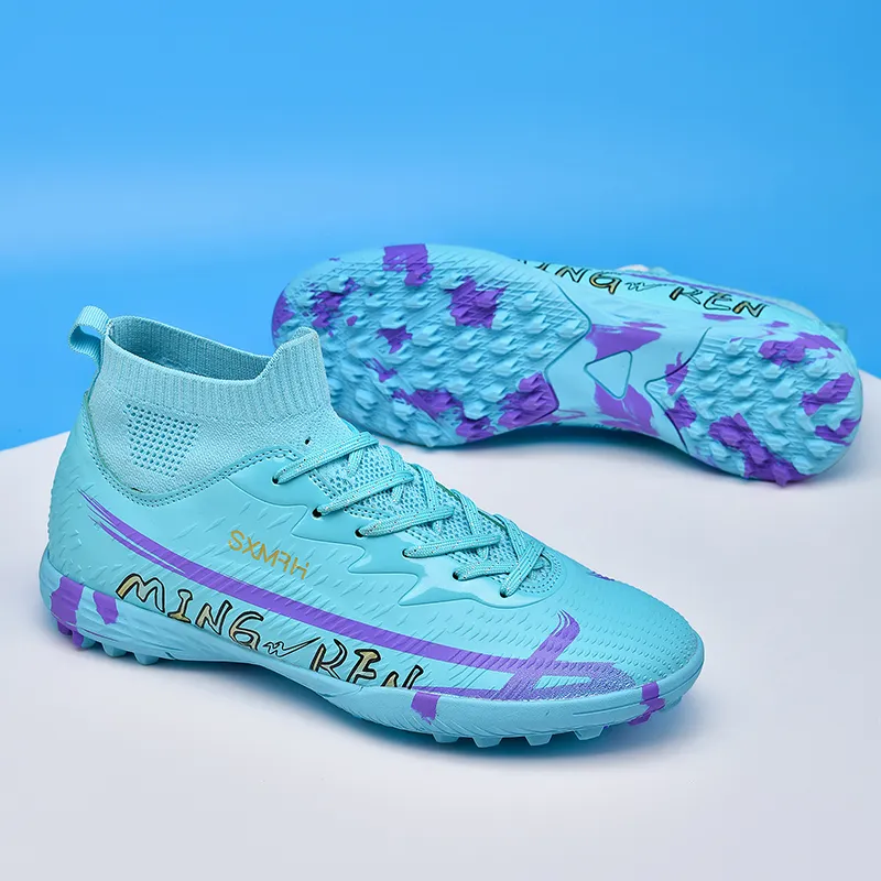 Binary TF Turf Cushioning Abrasion Resistant Lightweight Soccer Shoes Unisex Aqua-2