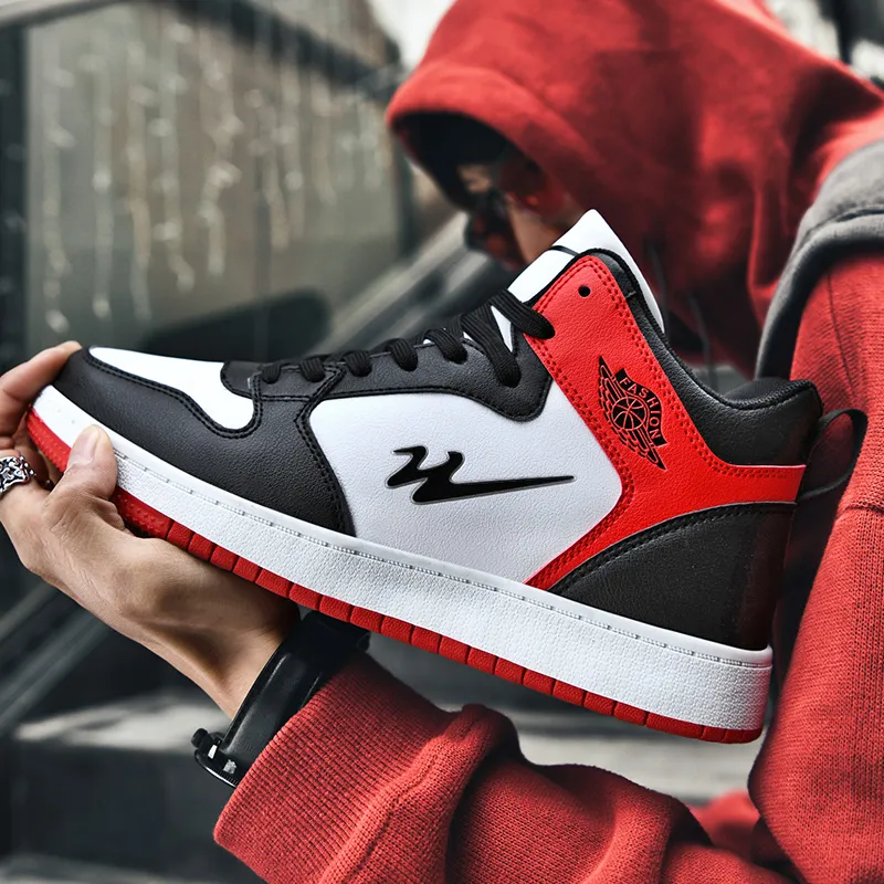 Binary High Top Skateboard Shoes Men's Red-5