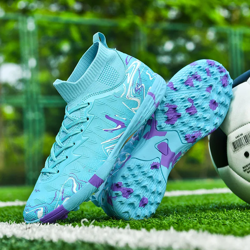 Binary TF Turf Cushioning Abrasion Resistant Lightweight Slip Resistant Soccer Shoes Unisex Moon Purple White-3