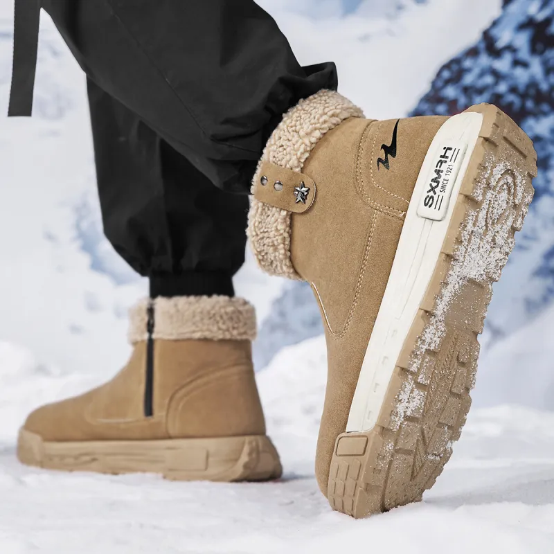 Binary Warm Wear Resistant Cushioning Short Snow Boots Men's Khaki-6