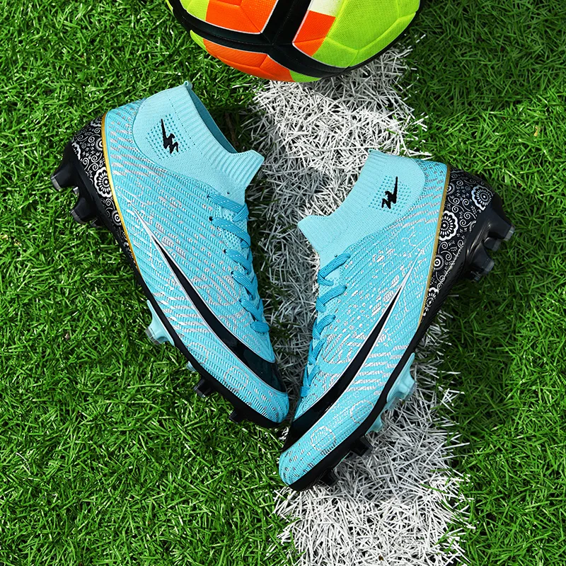 Binary FG Firm Ground Cushioning Lightweight Slip Resistant Soccer Shoes Unisex Aqua-3