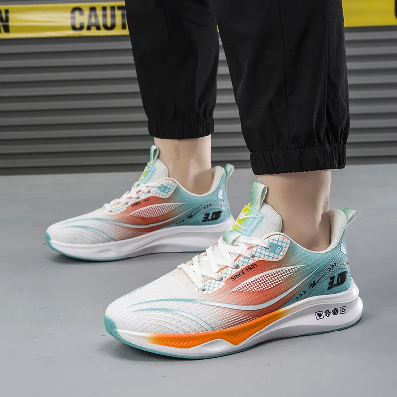 Binary Running Shoes Unisex White Orange-2