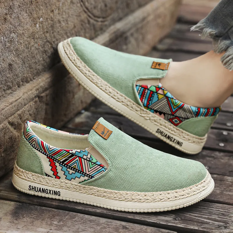 Binary Low Top Canvas Shoes Men's Green-10