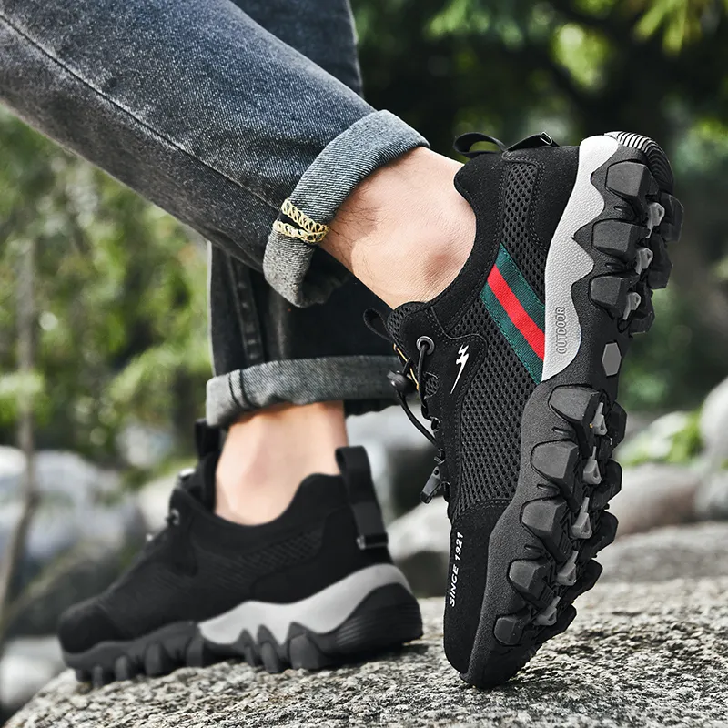 Binary Outdoor Shoes Men Low Top Red/Green-5