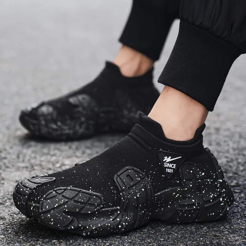 Binary Low Top Chunky Sneakers Men's Black-7