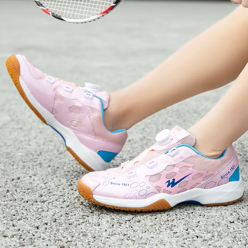 Binary Breathable And Lightweight Low Top Badminton Shoes Unisex Pink-6