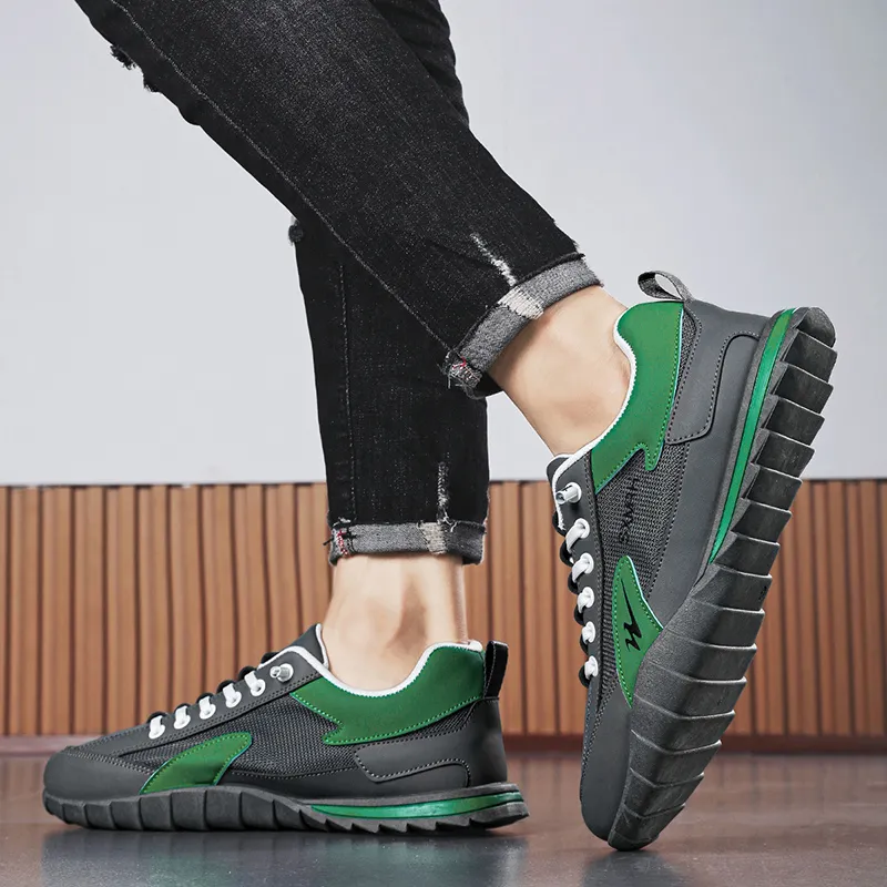 Binary Low Top Casual Shoes Men's Gray Green-12