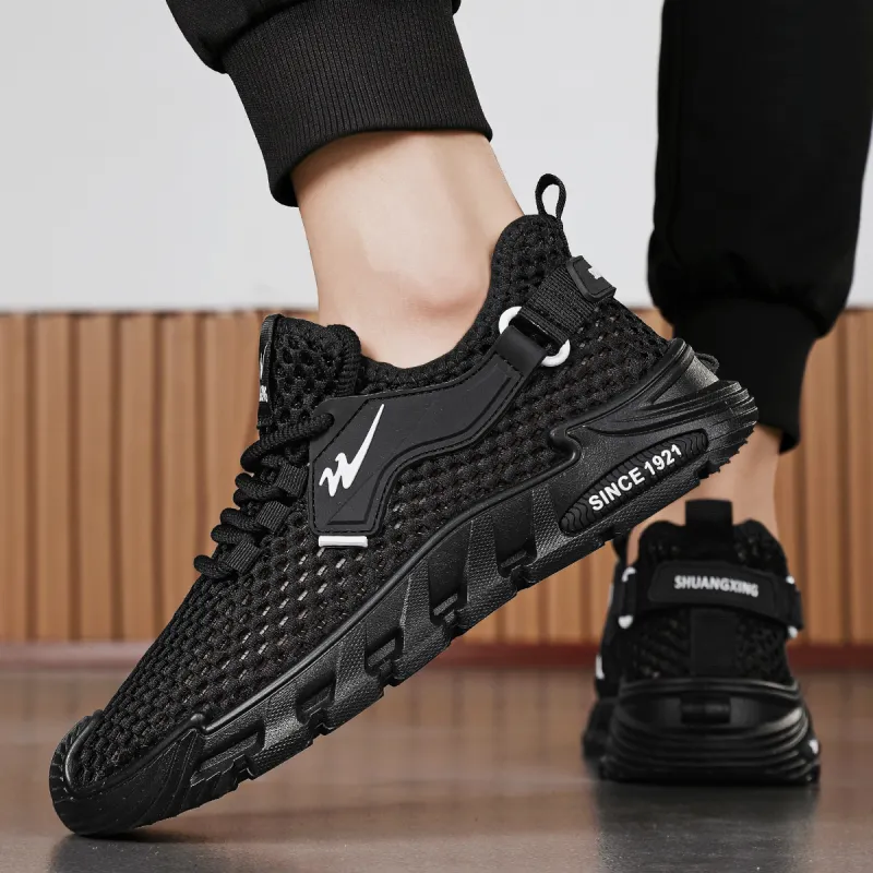 Binary Lightweight, Breathable, And Slip Resistant Low Top Running Shoes Men's Black-10