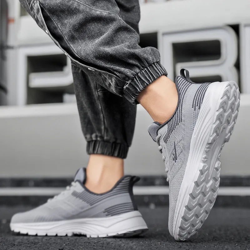 Binary Low Top Running Shoes Men's Light Gray-4