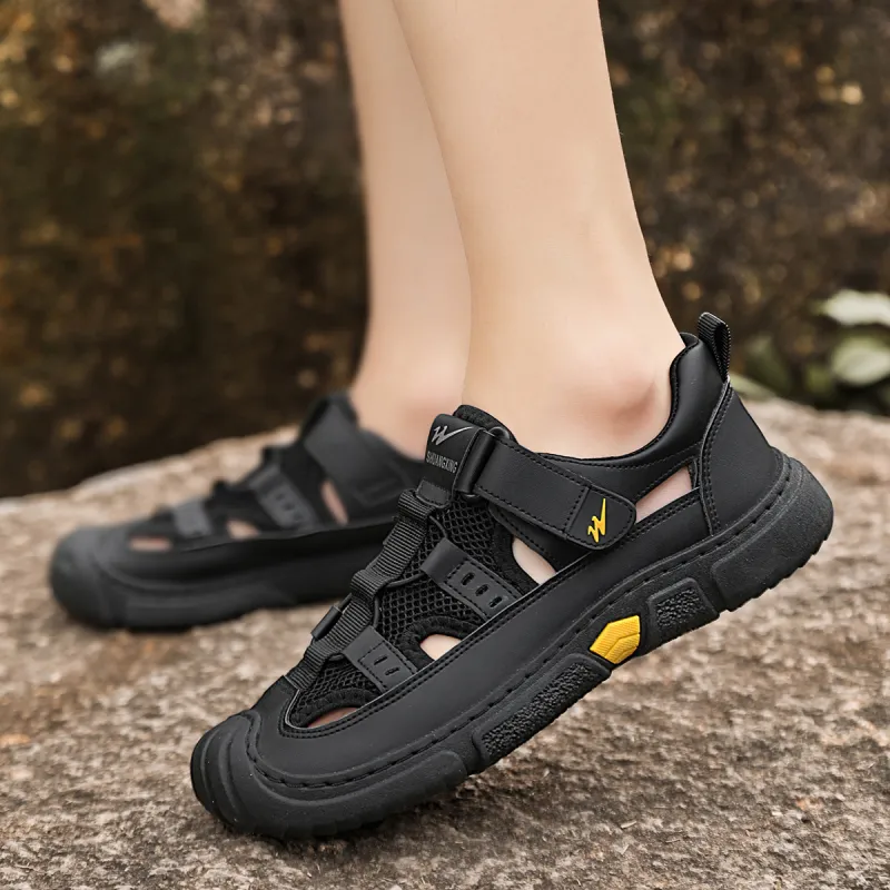Binary Slip Resistant, Abrasion Resistant, Waterproof, And Breathable Lightweight Low Top Casual Shoes Men's Black-9