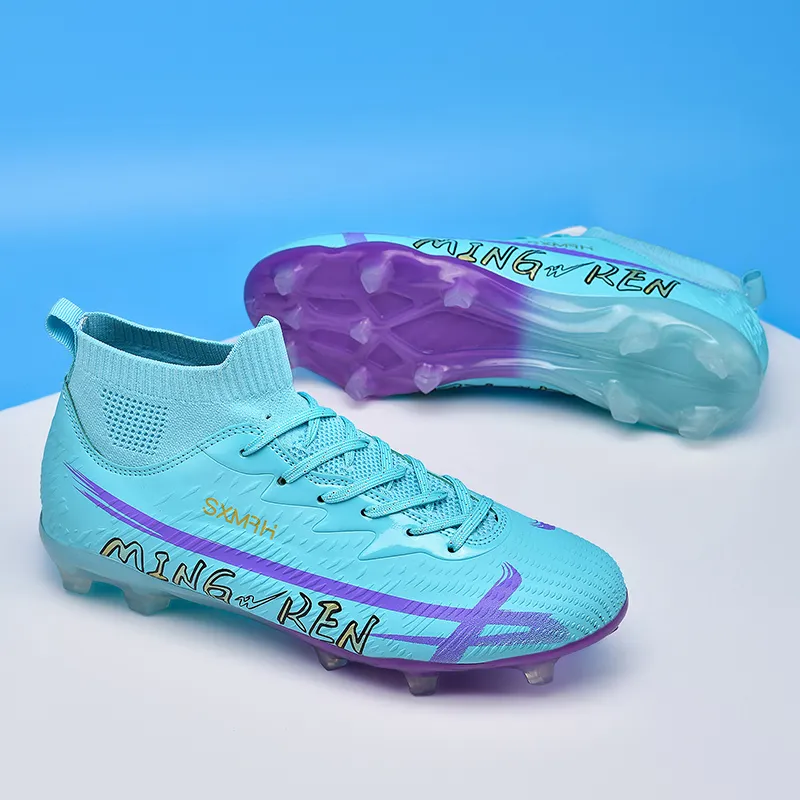 Binary Cushioning, Slip Resistant, Lightweight Soccer Shoes Unisex Blue-3