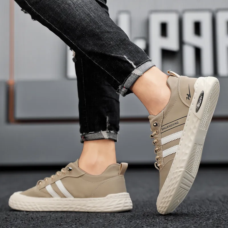 Binary Skateboard Shoes Men Low Top Beige-6