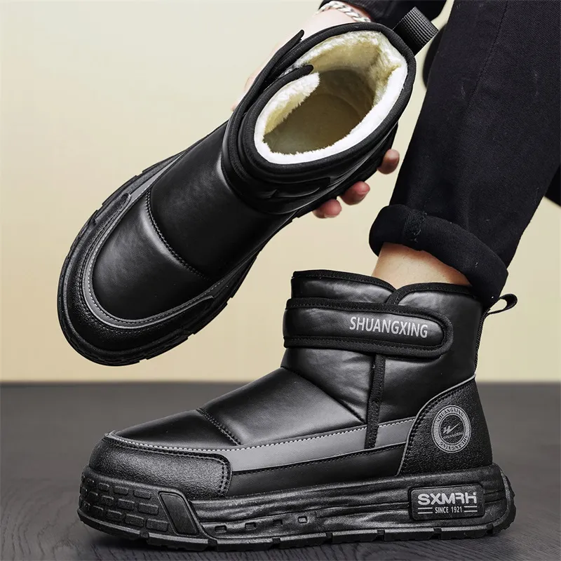 Binary Short Mid Calf Snow Boots Men's Black-4