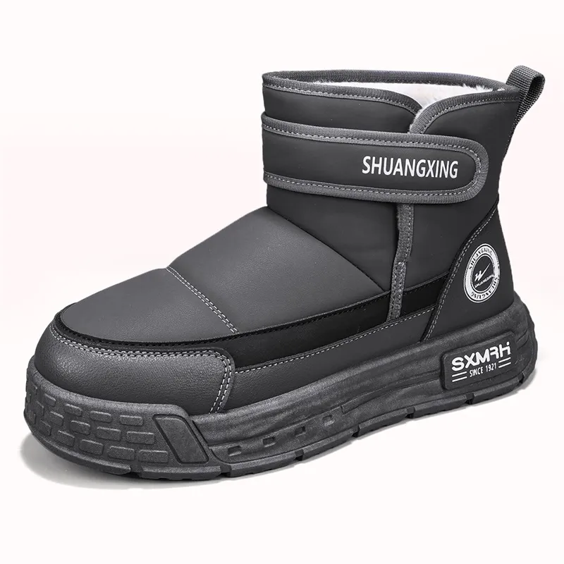 Binary Short Mid Calf Snow Boots Men's Gray-1