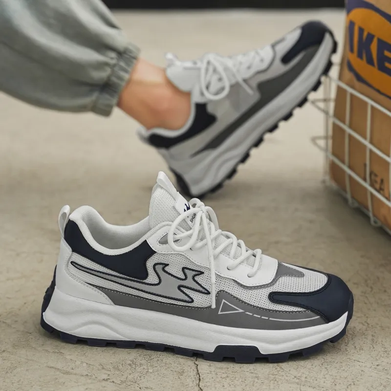 Binary Chunky Sneakers Men Low Top Gray-6