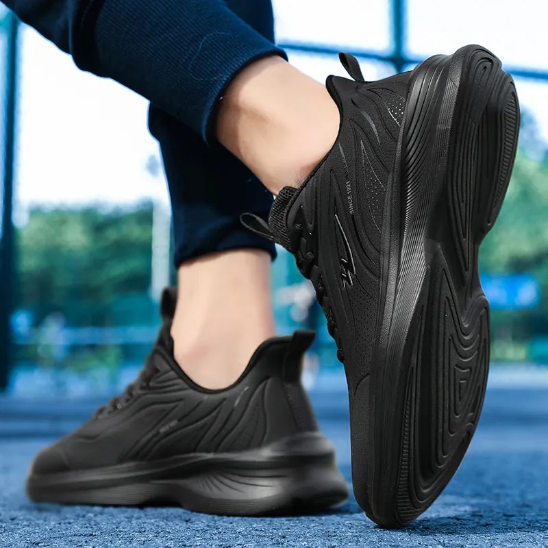 Binary Low Top Running Shoes Men's Black Warrior-9