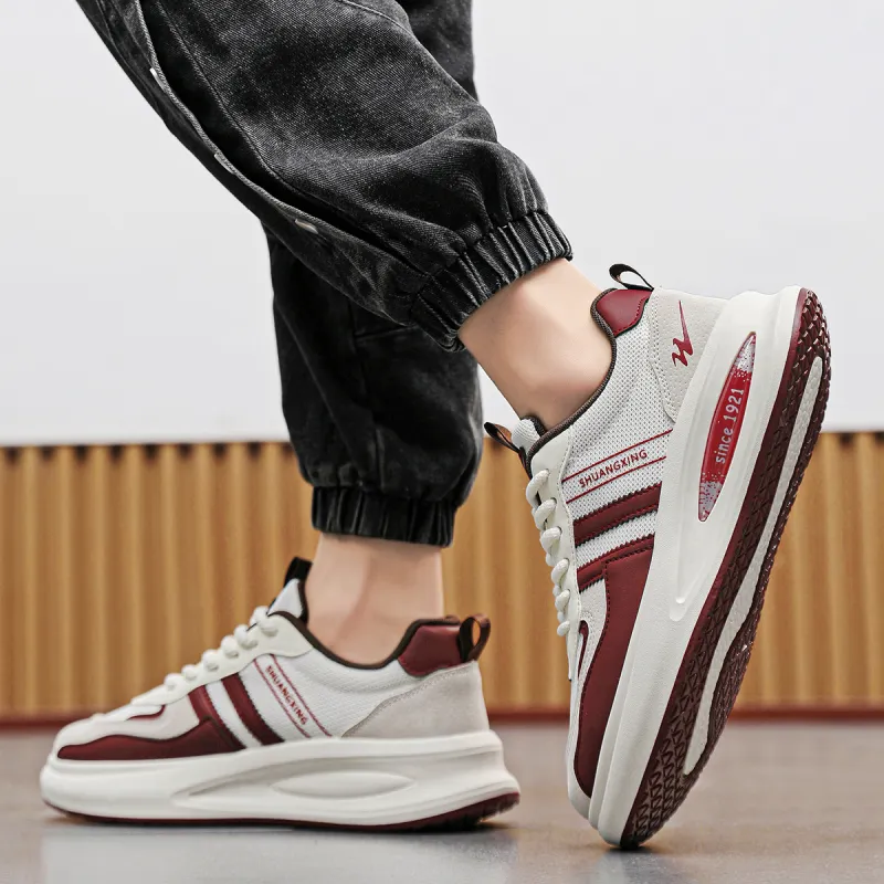 Binary Low Top Running Shoes Men's Red-6