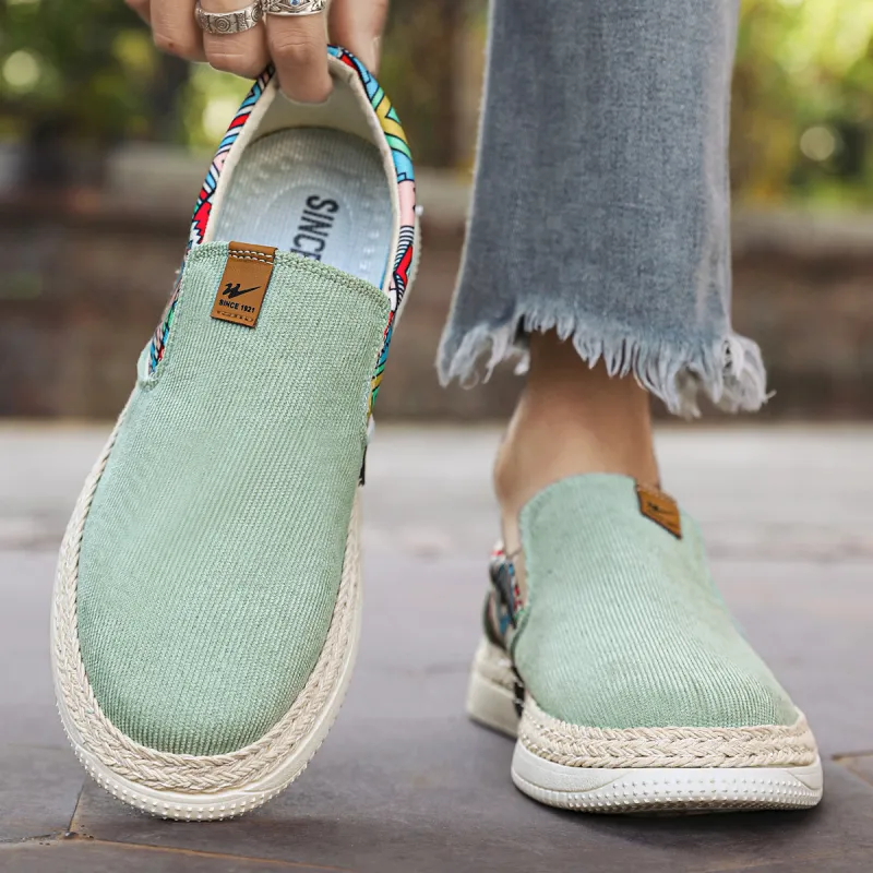 Binary Low Top Canvas Shoes Men's Green-9