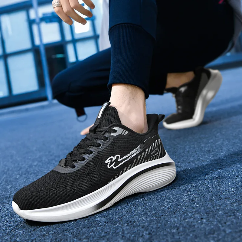 Binary Running Shoes Men Low Top Gray-11