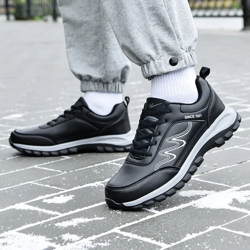 Binary Cushioning, Abrasion Resistant, Waterproof, Height Increasing Low Top Casual Shoes Men's Black-10