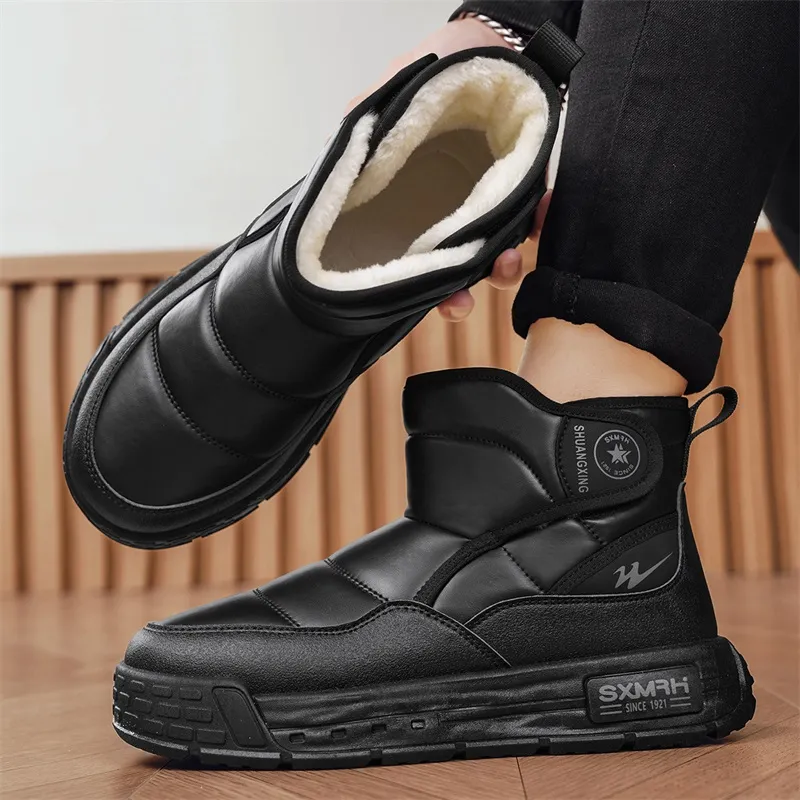 Binary Wear Resistant Cushioning Slip Resistant Coverage Short Snow Boots Men's Black-5