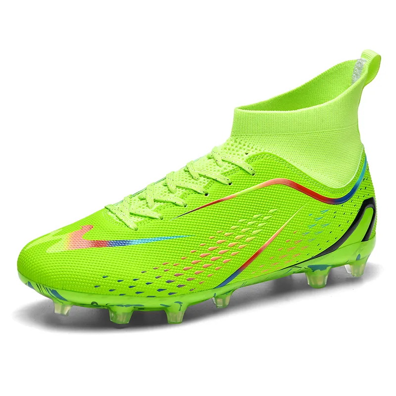 Binary FG Firm Ground Cushioning Abrasion Resistant Lightweight Slip Resistant Soccer Shoes Unisex Neon Green-1