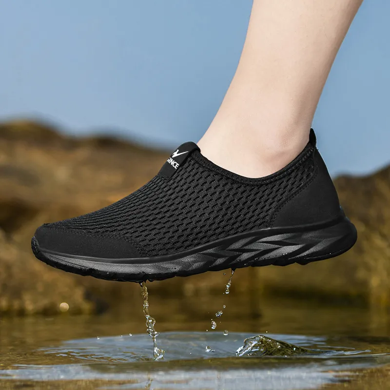 Binary Cushioning Rebound Lightweight Breathable Slip Resistant Low Top Casual Shoes Men's Black Warrior-3