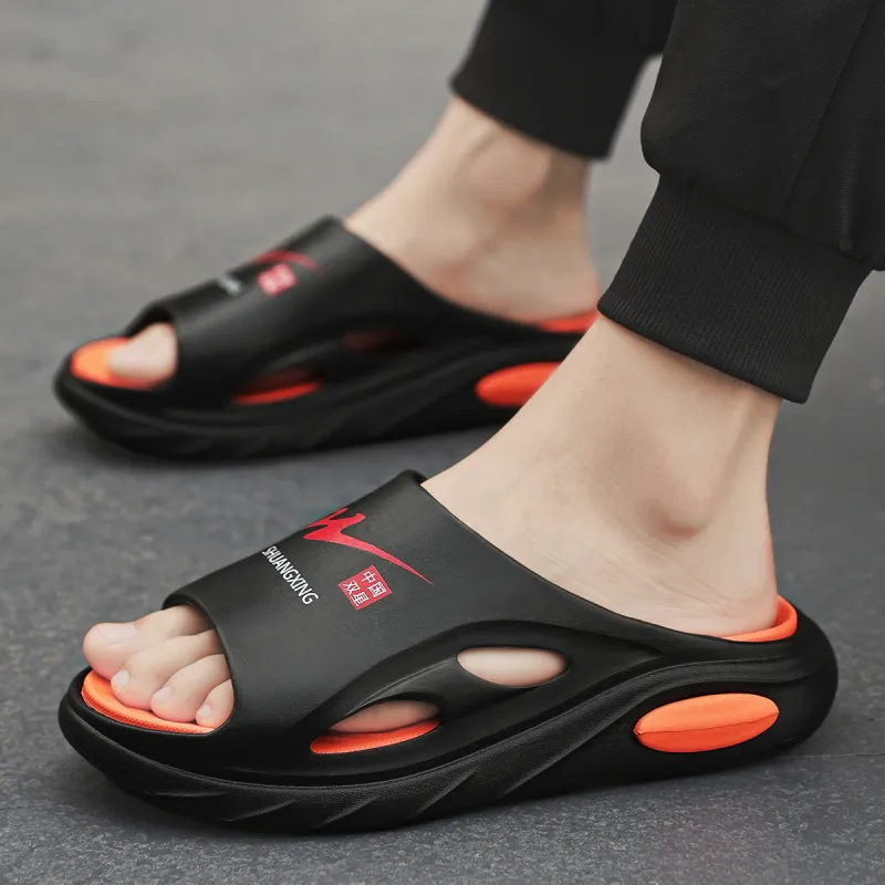 Binary Quiet Slip Resistant Odor Resistant Abrasion Resistant Quick Dry Antibacterial Massage Slide Slippers Men's-8