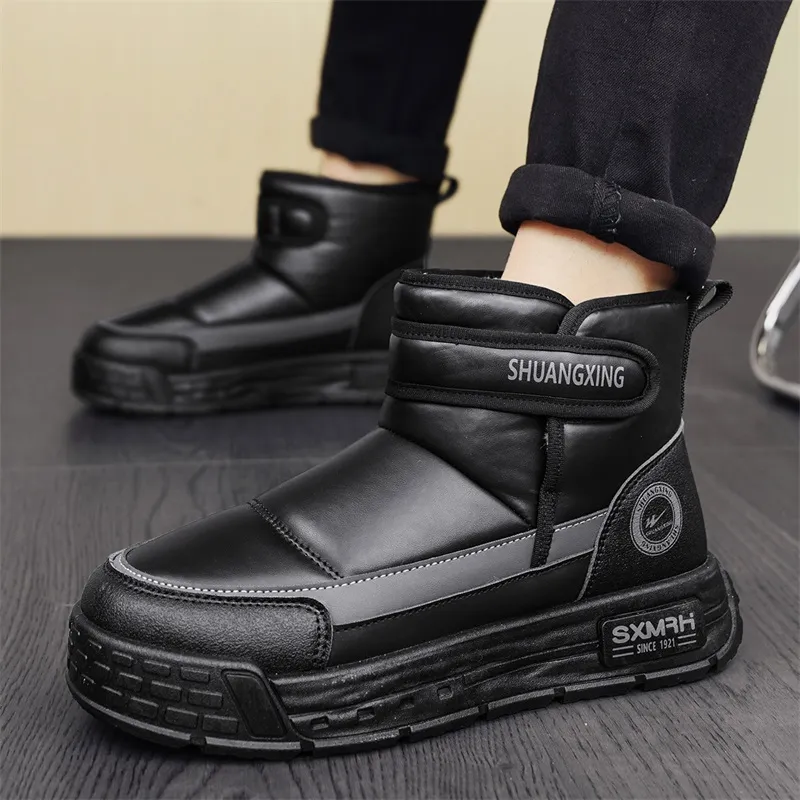 Binary Short Mid Calf Snow Boots Men's Black-7