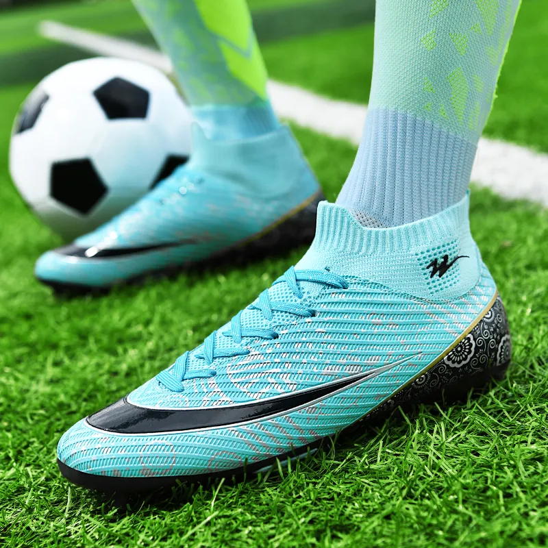 Binary FG Firm Ground Cushioning Lightweight Slip Resistant Soccer Shoes Unisex Aqua-4