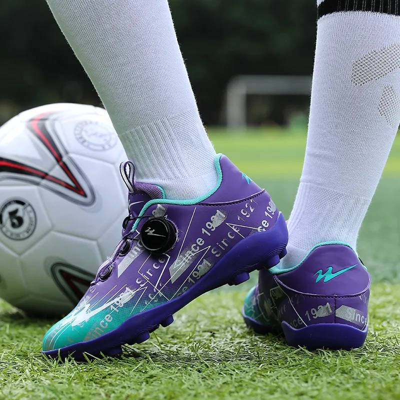 Binary Soccer Shoes Women's Low Top Purple Blue-9