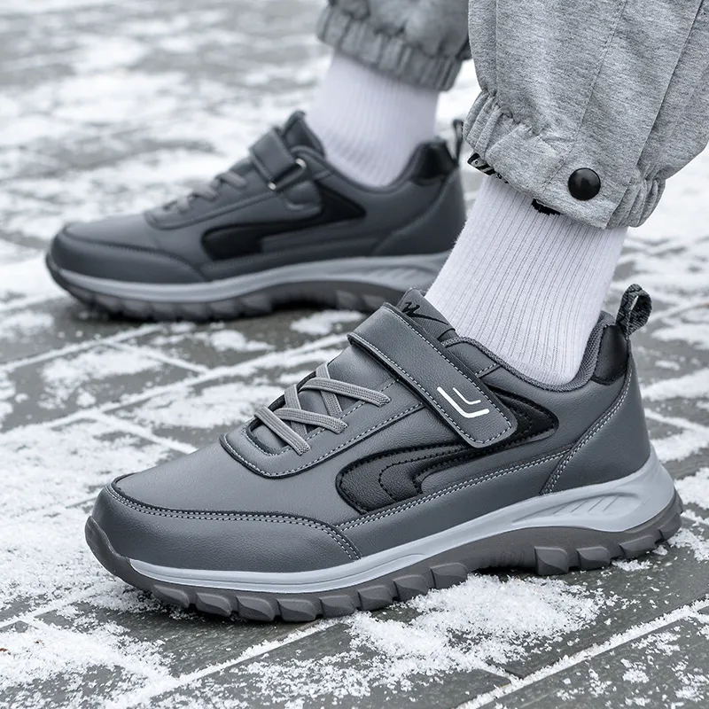 Binary Slip Resistant, Abrasion Resistant, Height Adjustable, Thermal High Top Casual Shoes Men's Dark Gray-5